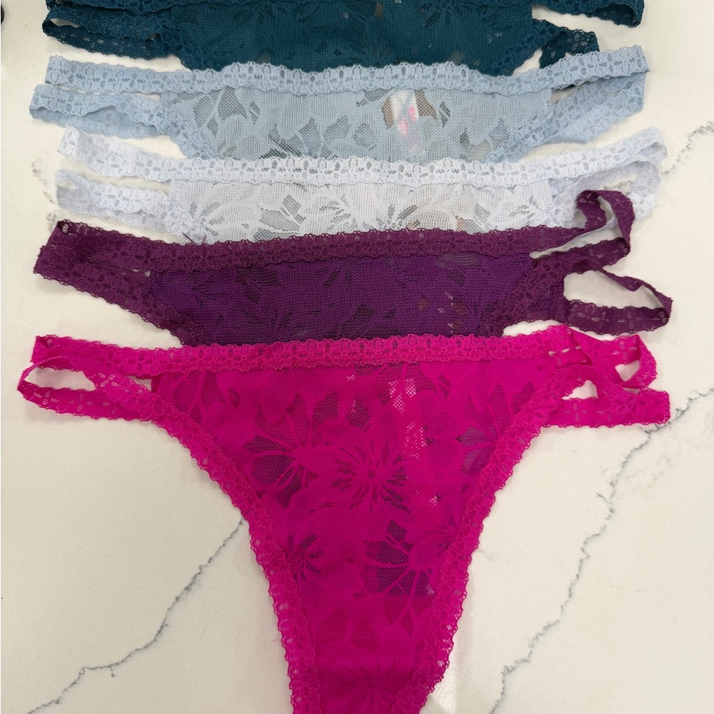 NWT PINK Victoria's Secret Lace Panties Set - Multicolor